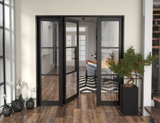 Heritage Black Clear Glazed - Prefinished Internal Door with Sidelights