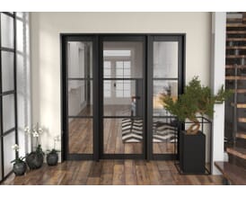 Heritage Black Clear Glazed - Prefinished Internal Door with Sidelights