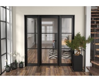 Heritage Black Clear Glazed - Prefinished Internal Door with Sidelights