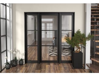Heritage Black Clear Glazed - Prefinished Internal Door with Sidelights