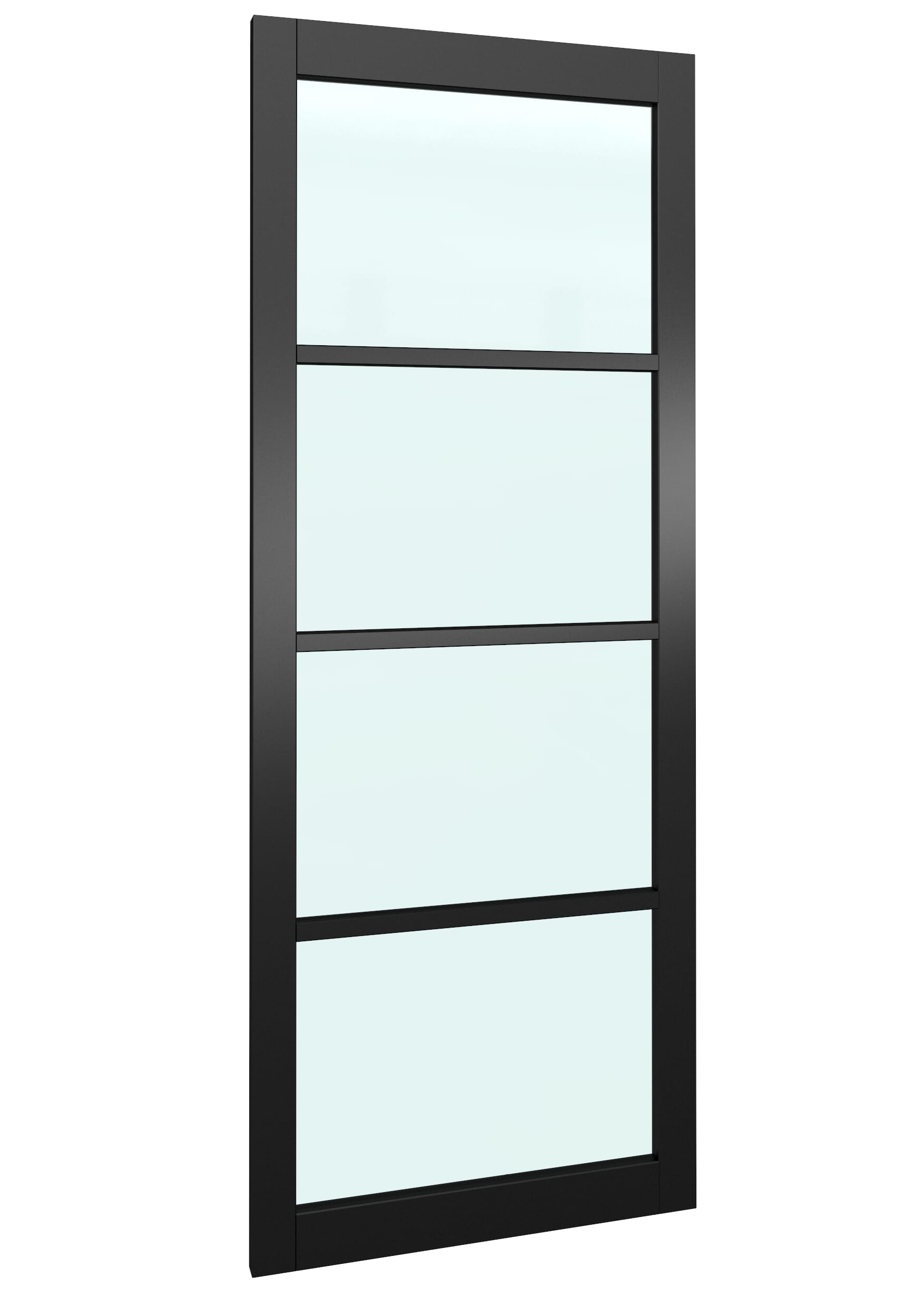 1057x2021x133mm Kensington Black 4L Glazed Prefinished Internal Door with Sidelight