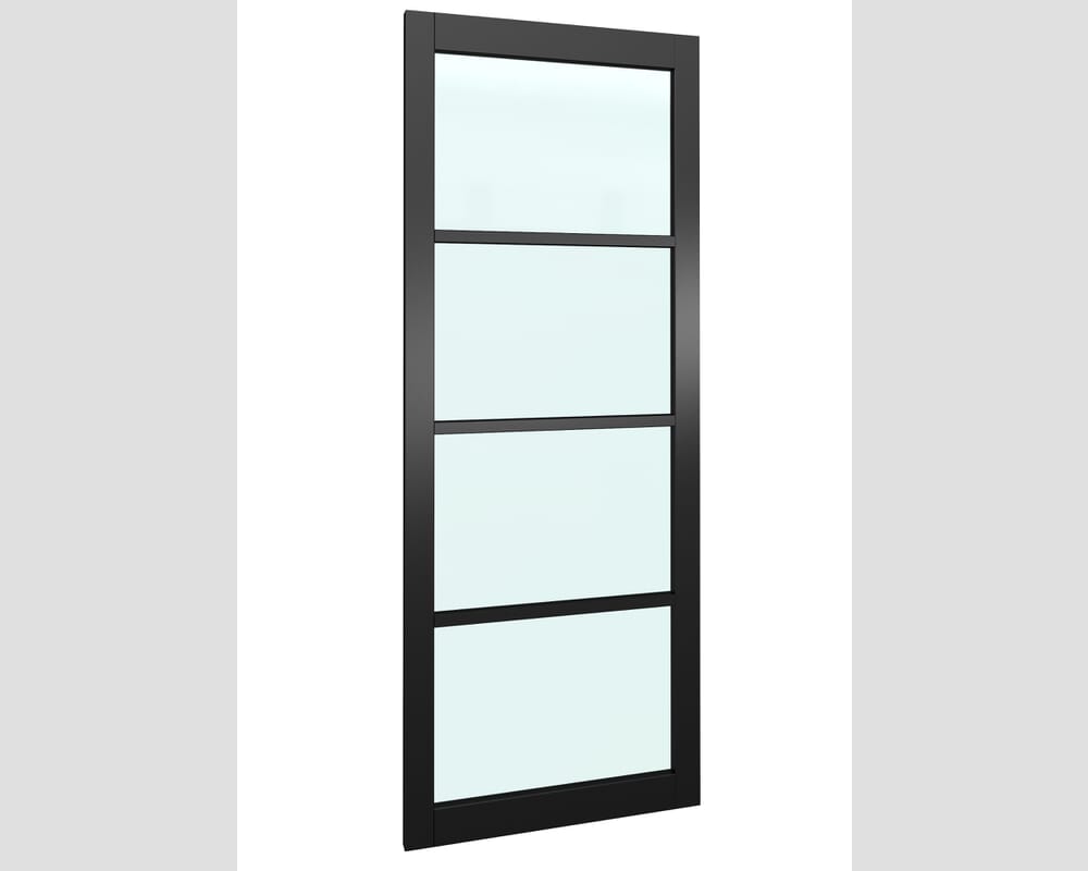 1057x2021x133mm Kensington Black 4L Glazed Prefinished Internal Door with Sidelight