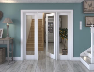 White P10 Clear Glazed Internal Door with Sidelights