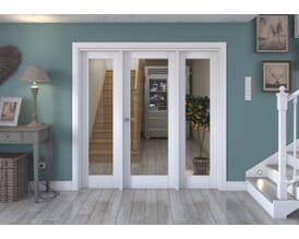 White P10 Clear Glazed Internal Door with Sidelights