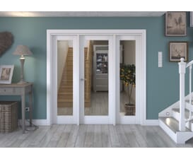 White P10 Clear Glazed Internal Door with Sidelights