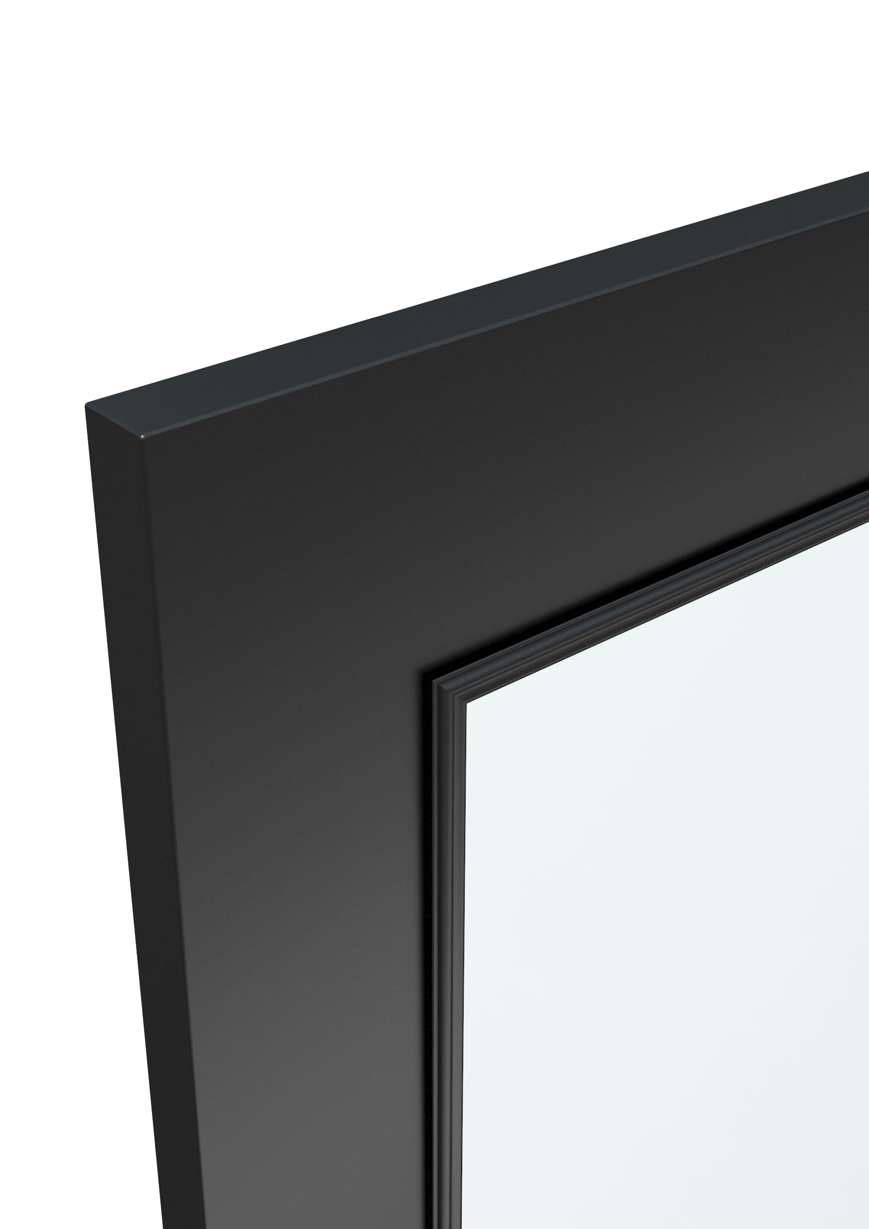 686x1981x35mm (27") Kent Black Clear Glass - Prefinished Sliding Barn Door