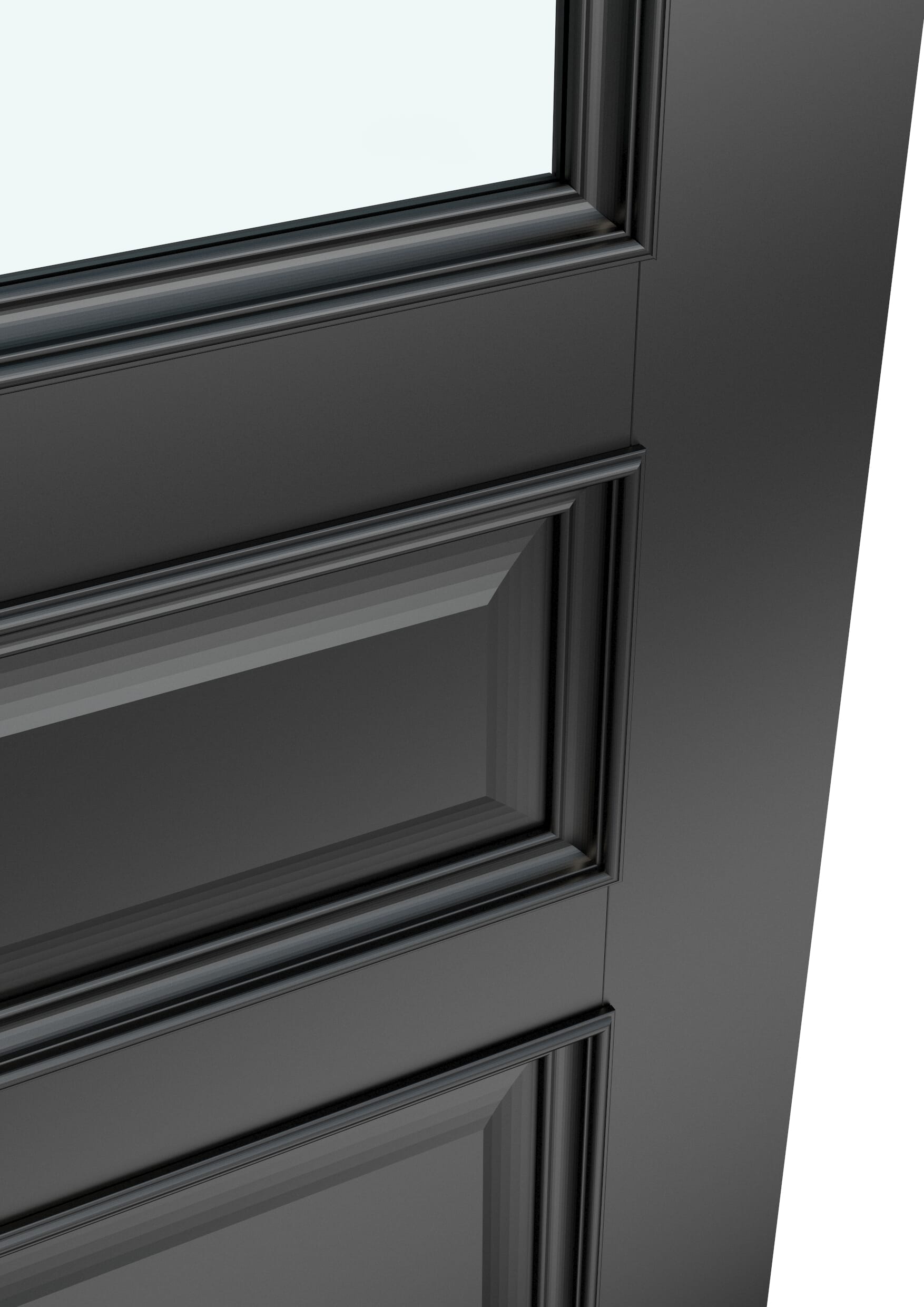 686x1981x35mm (27") Kent Black Clear Glass - Prefinished Sliding Barn Door