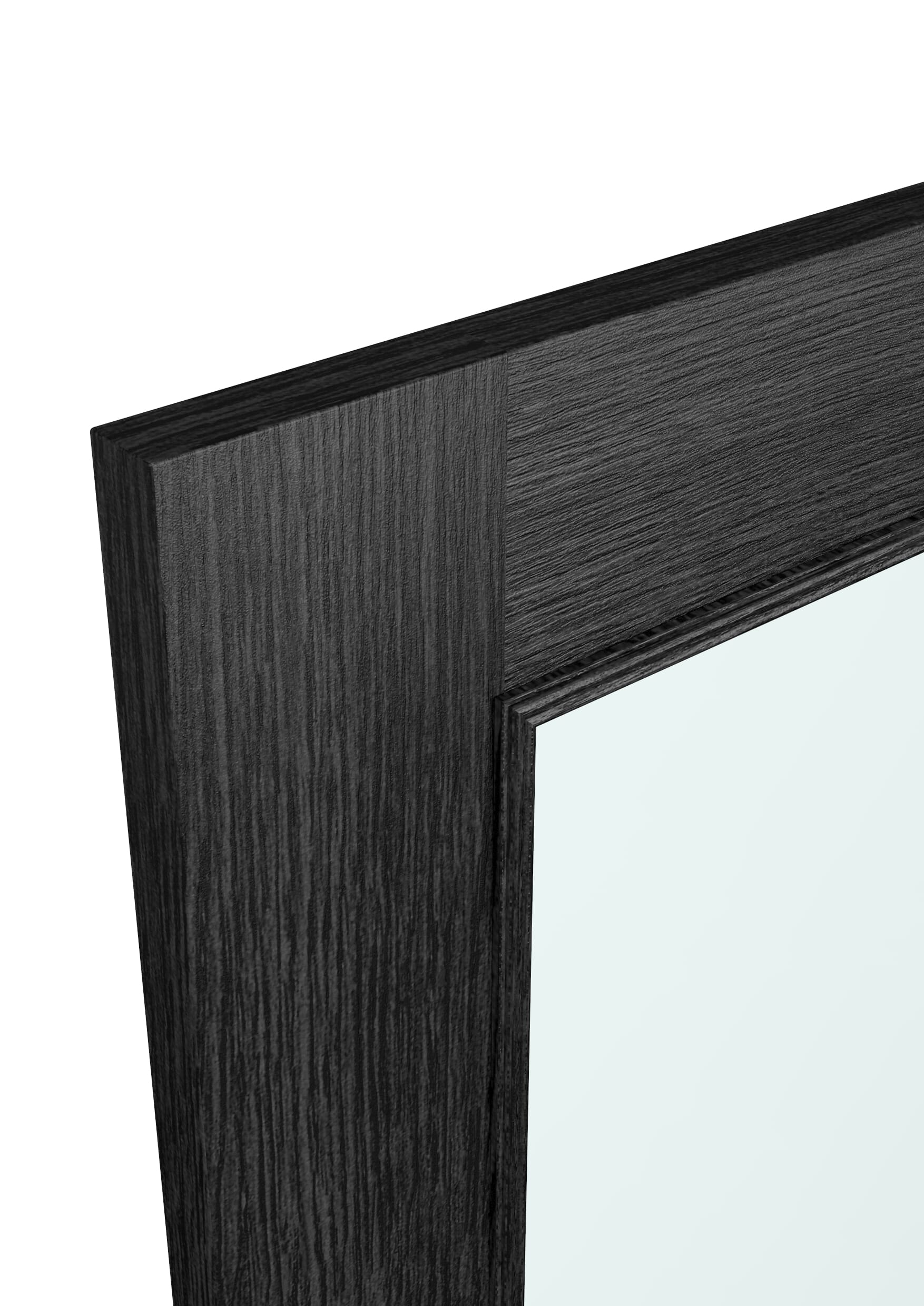 686x1981x35mm (27") Surrey Black Oak Clear Glass - Prefinished Sliding Barn Door