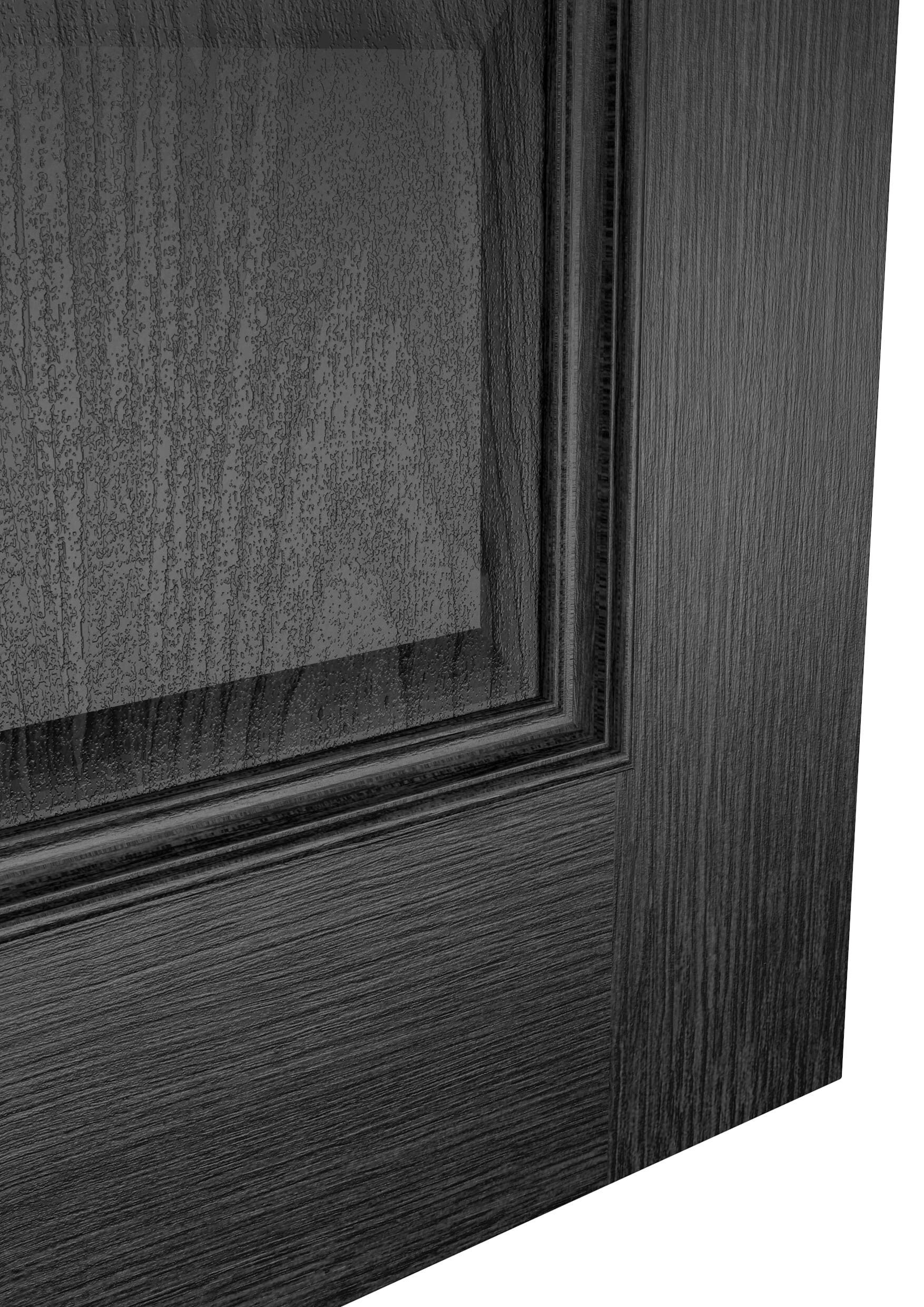 686x1981x35mm (27") Surrey Black Oak Clear Glass - Prefinished Sliding Barn Door