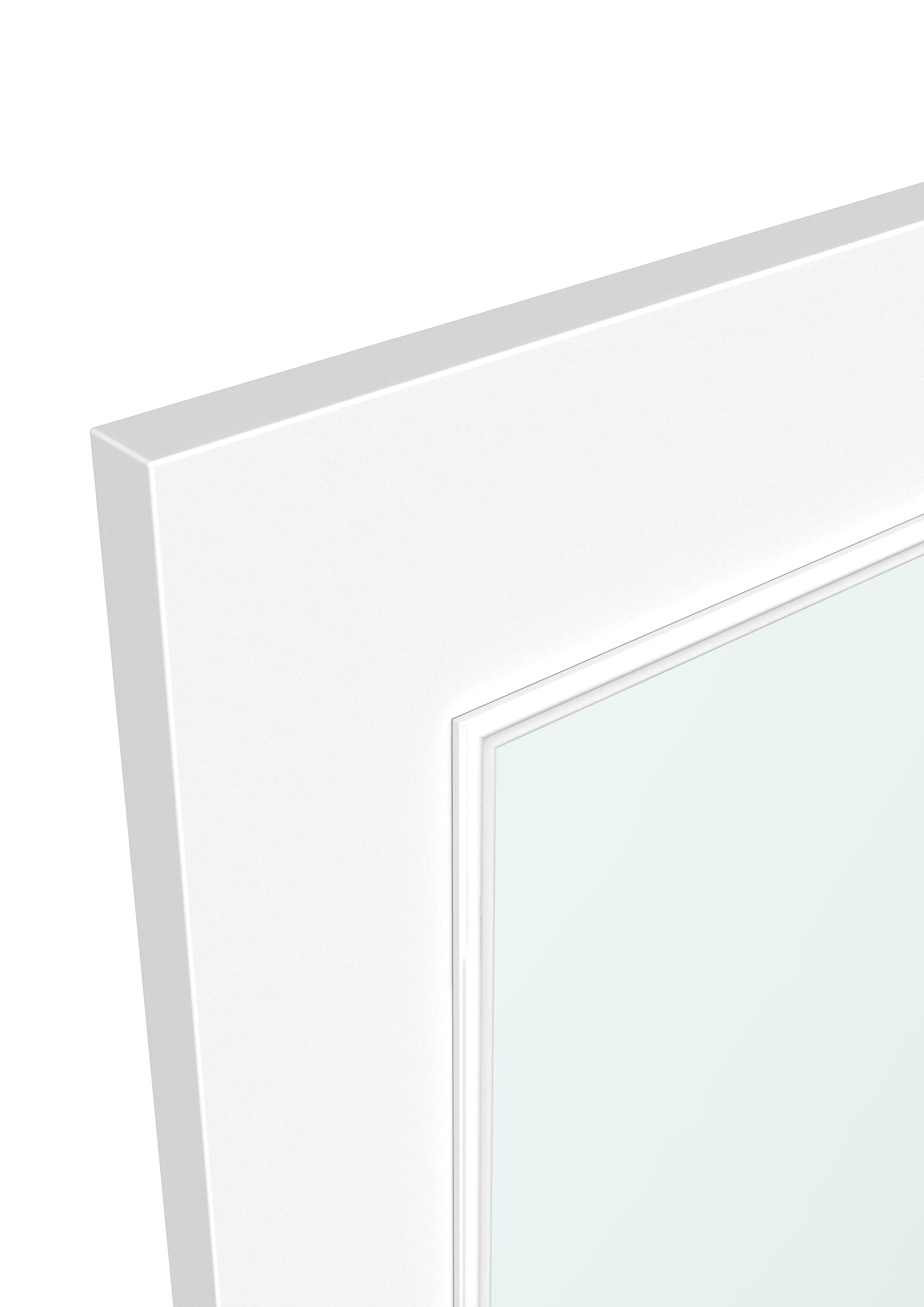 686x1981x35mm (27") Kent White Clear Glass - Prefinished Sliding Barn Door