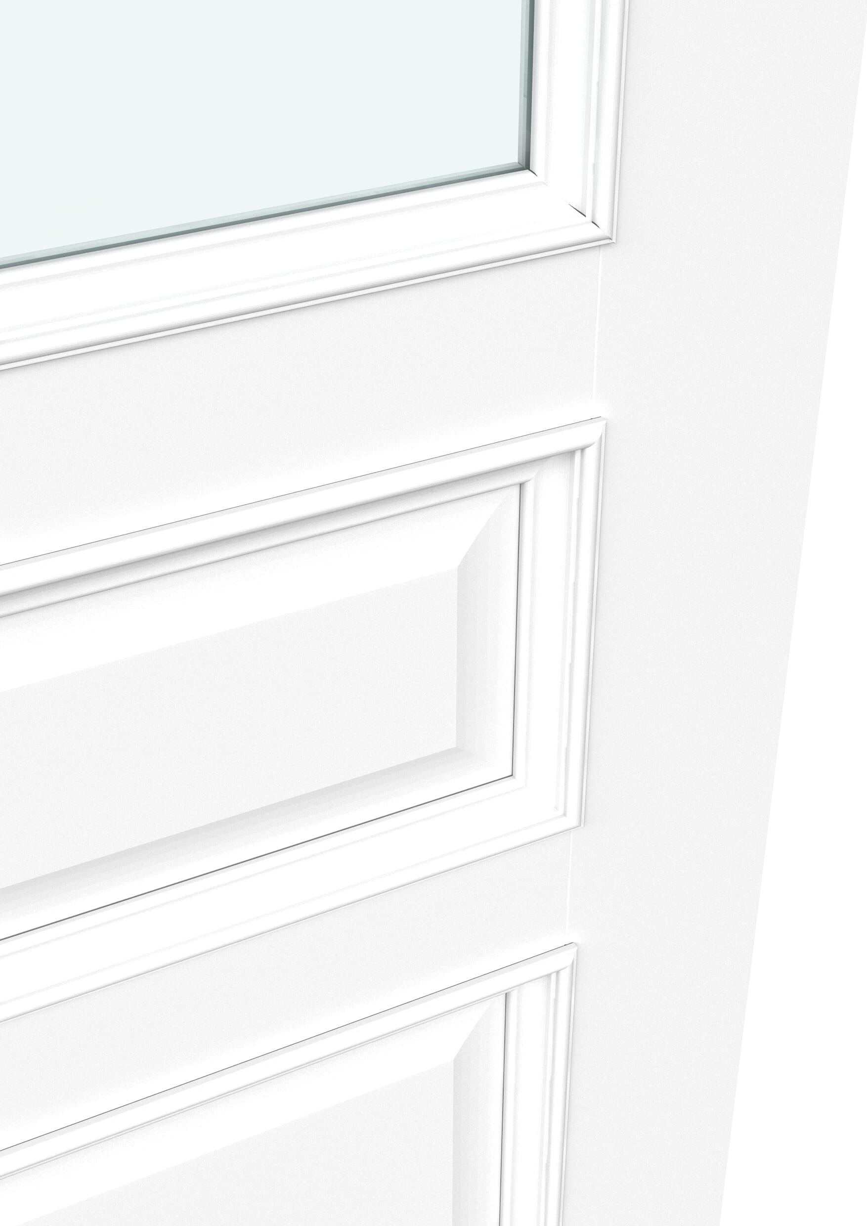 686x1981x35mm (27") Kent White Clear Glass - Prefinished Sliding Barn Door