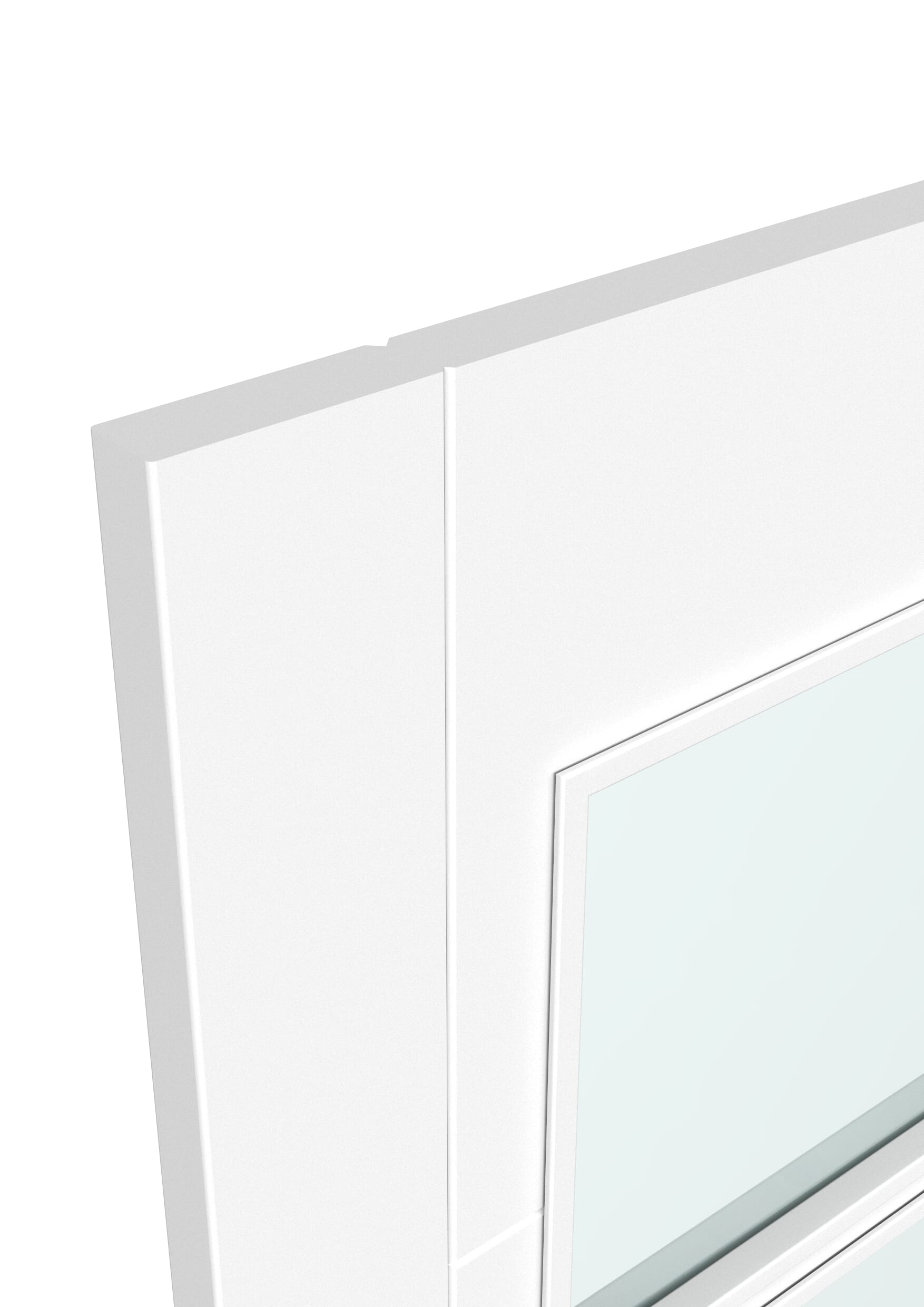 762x1981x35mm (30") Iseo White 4L Clear Glass - Prefinished Sliding Barn Door