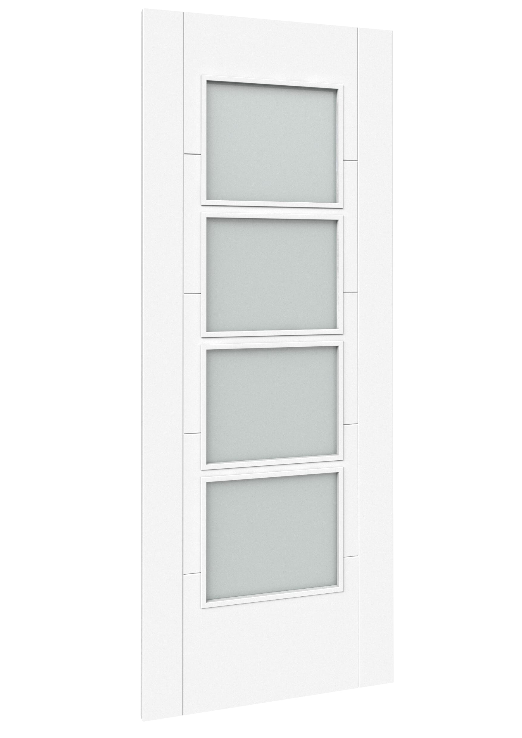 686x1981x35mm (27") Iseo White 4L Frosted Glass - Prefinished Sliding Barn Door
