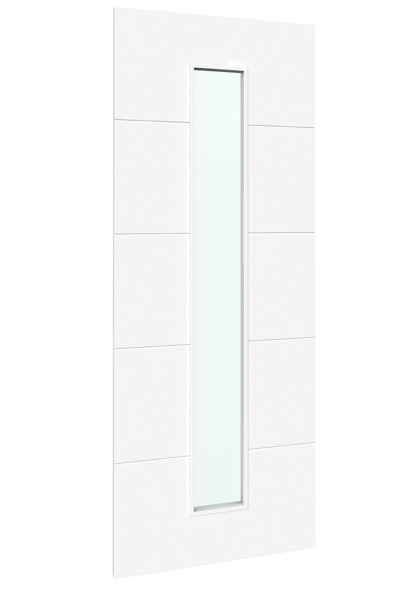 838x1981x35mm (33") Orta White 1L Clear Glass - Prefinished Sliding Barn Door