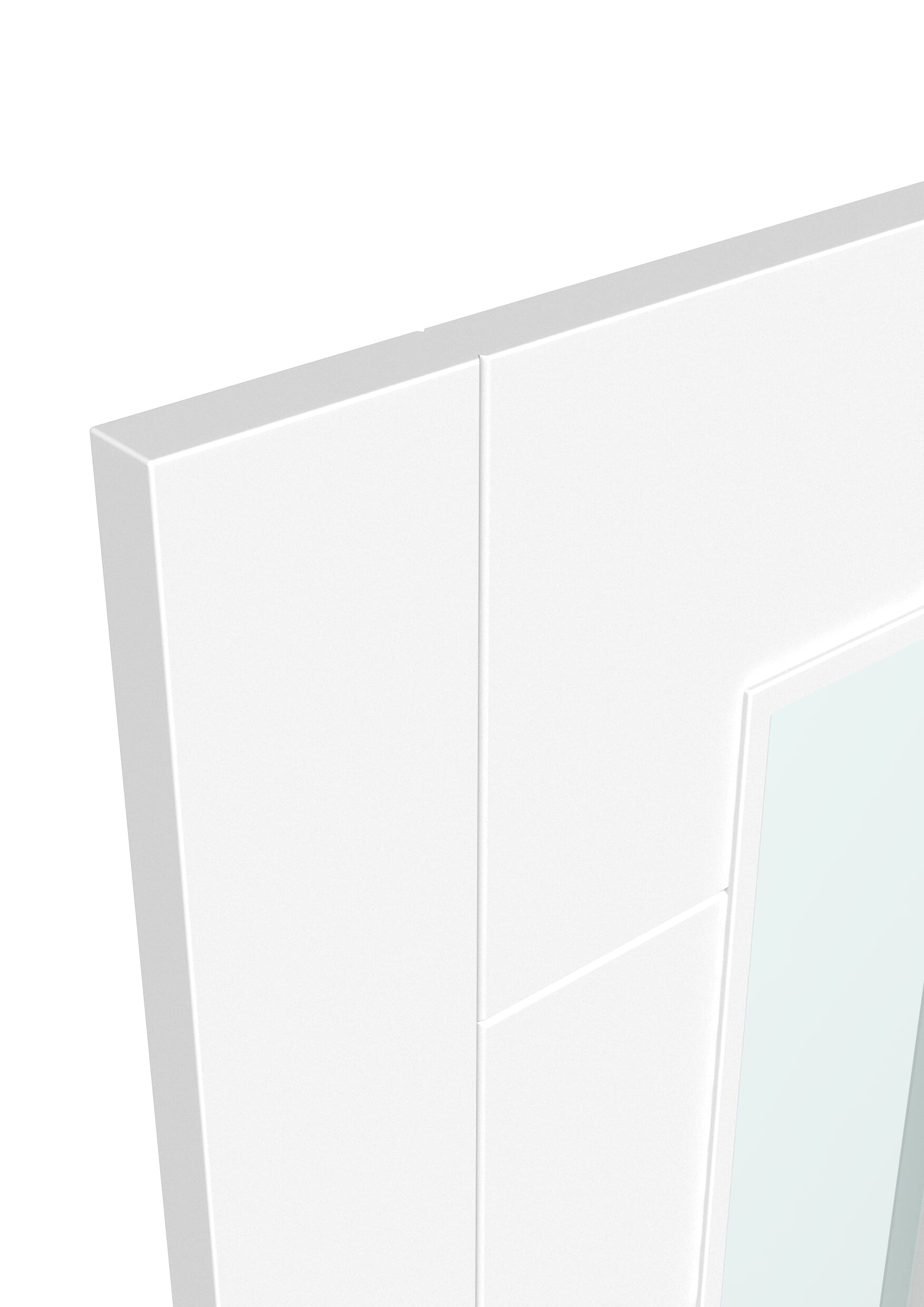 686x1981x35mm (27") Modern 7 Panel White Clear Glass - Prefinished Sliding Barn Door