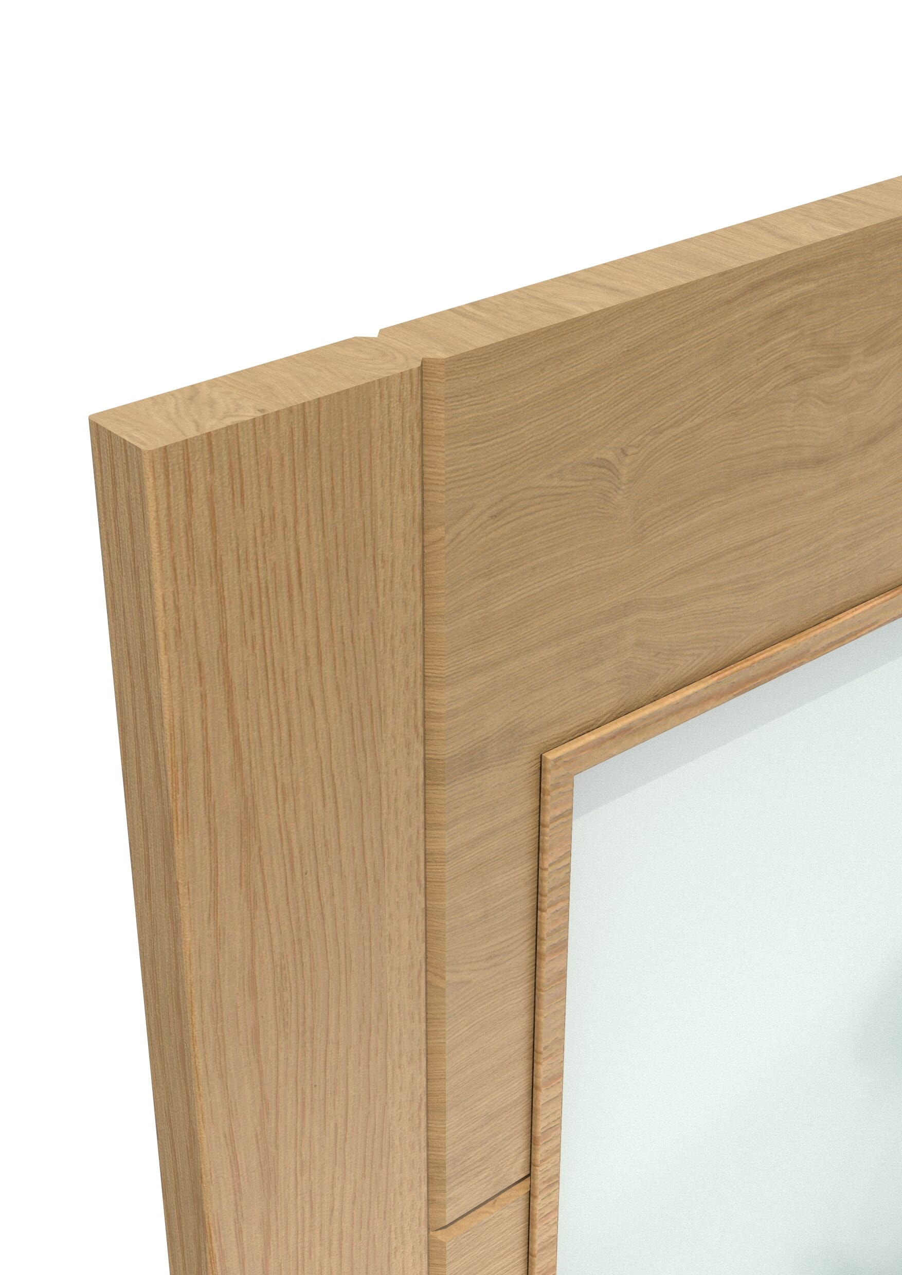 762x1981x35mm (30") Iseo Oak Pattern 10 Frosted Glass - Prefinished Sliding Barn Door
