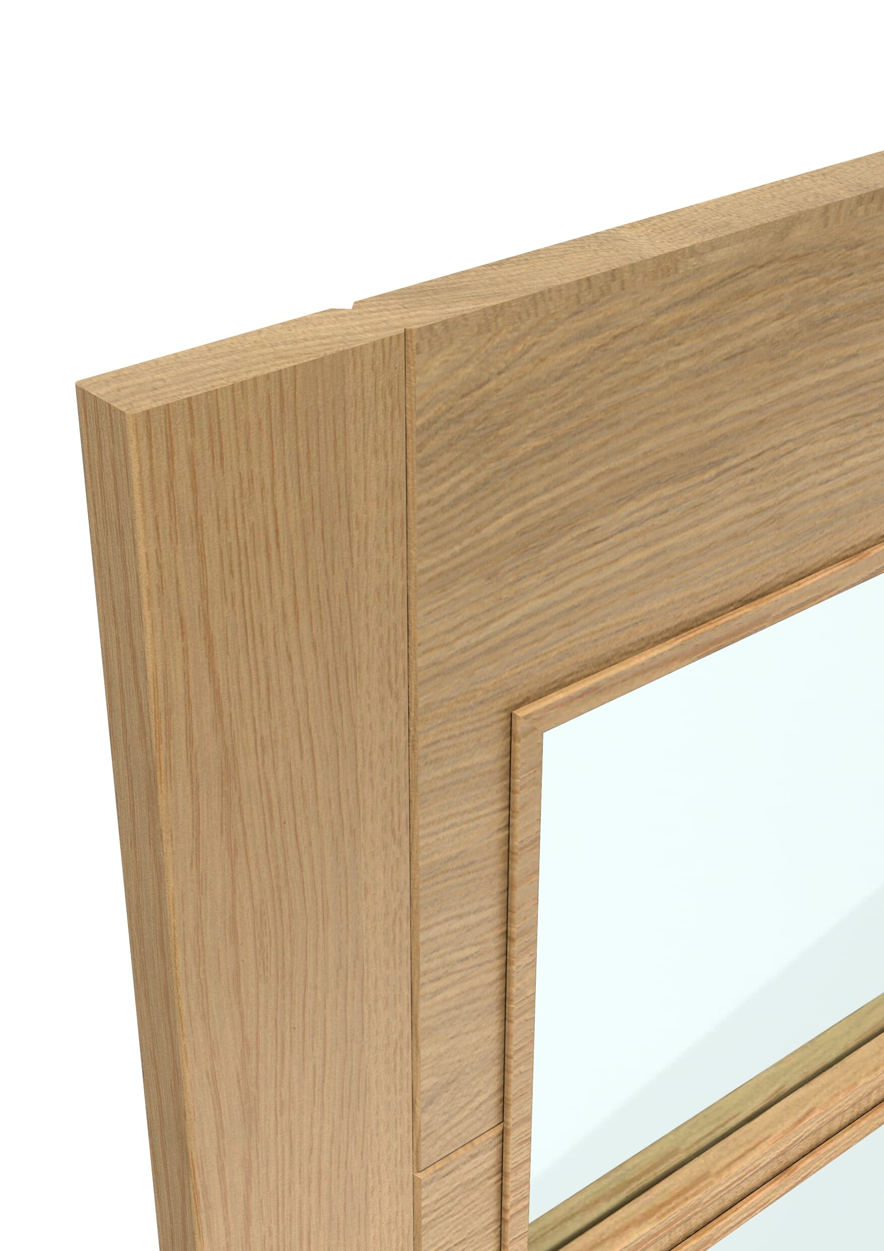 826x2040x40mm Iseo Oak 4 Light Clear Glass - Prefinished Sliding Barn Door