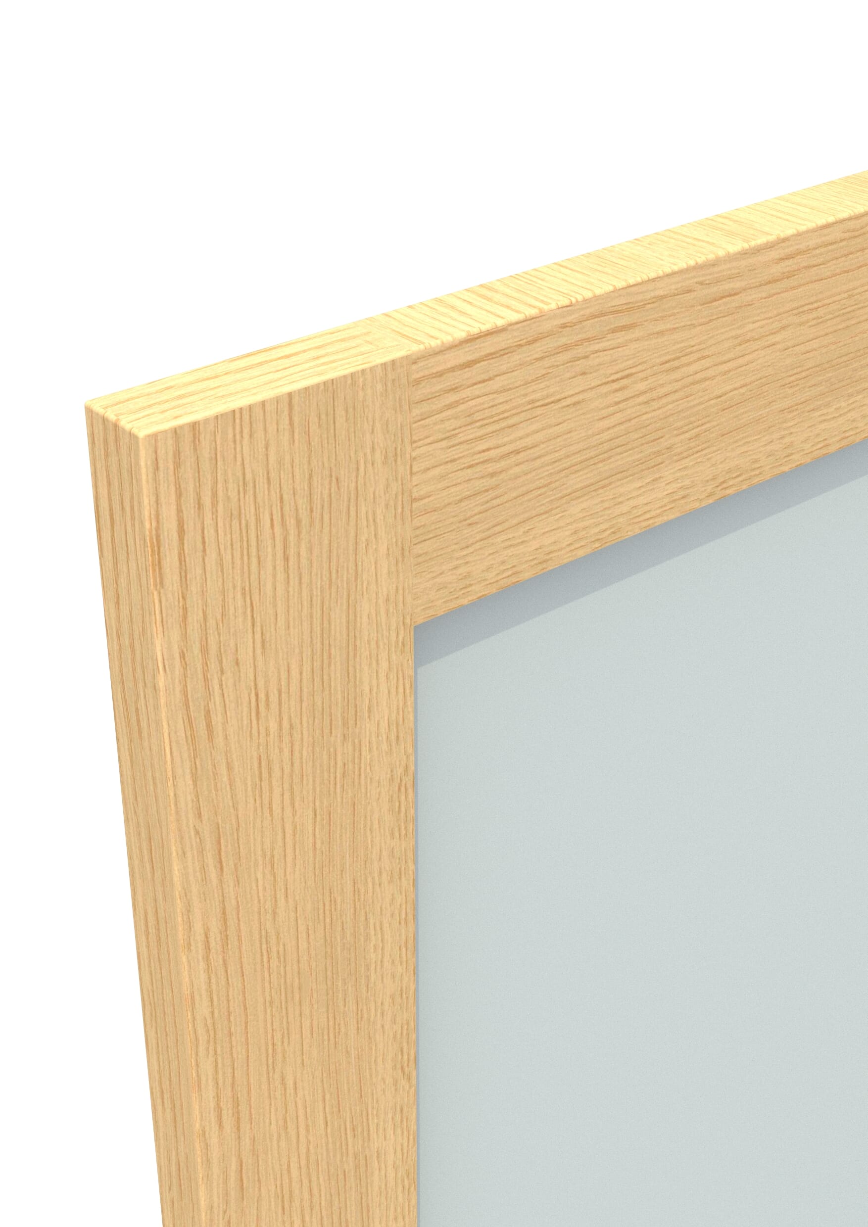 686x1981x35mm (27") Pattern 10 Oak - Prefinished Frosted Glass Sliding Barn Door
