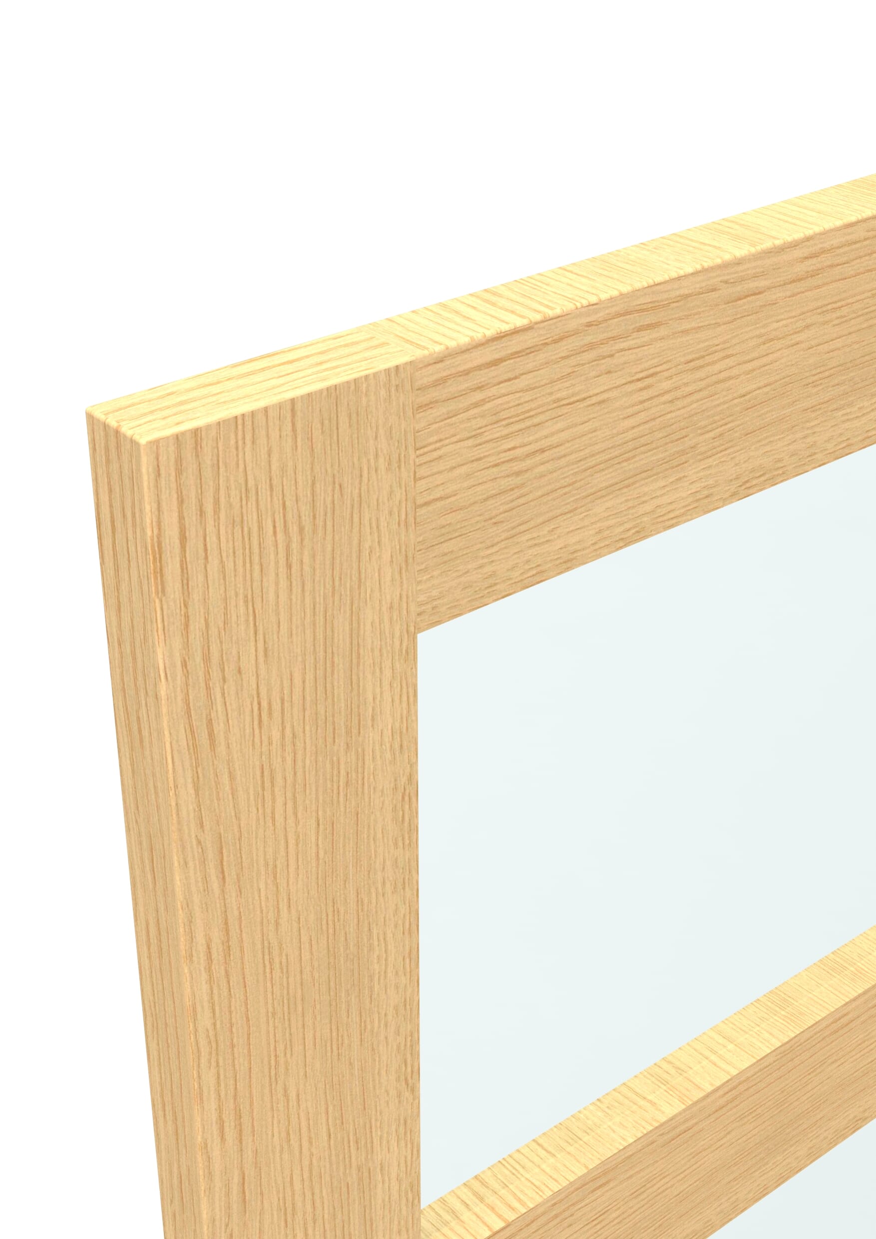 762x1981x35mm (30") Shaker 4 Light Oak - Prefinished Clear Glass Sliding Barn Door