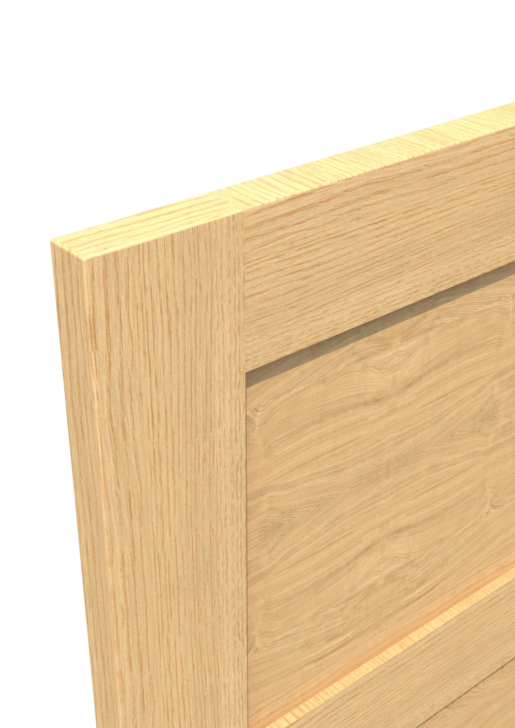 762x1981x35mm (30") Shaker 4 Panel Oak - Prefinished Sliding Barn Door