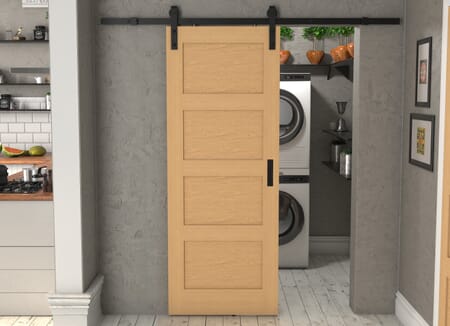 Shaker 4 Panel Oak - Prefinished Sliding Barn Door