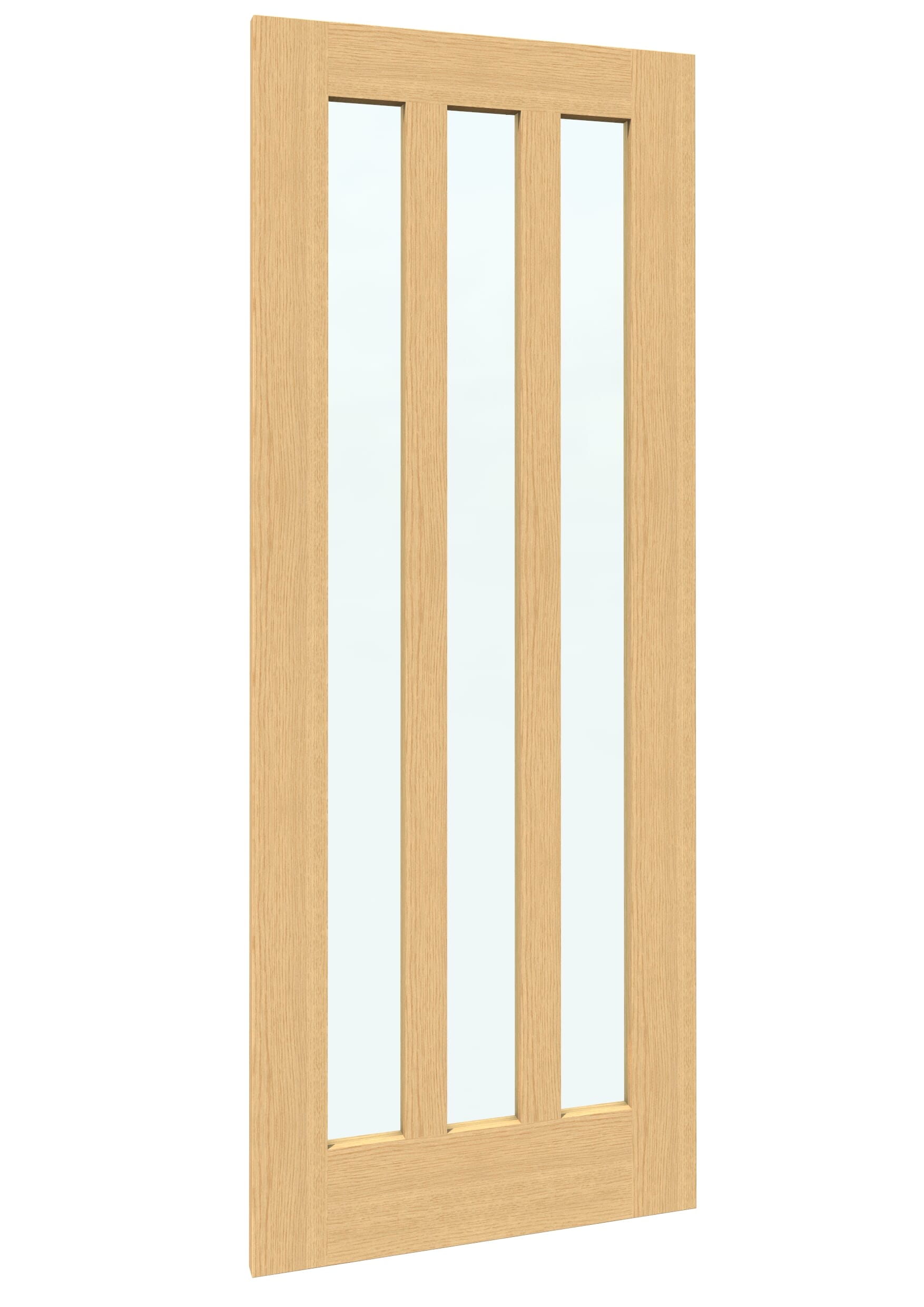 838x1981x35mm (33") Aston Oak Clear Glass Sliding Barn Door