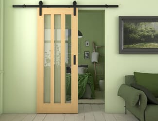 Aston Oak Clear Glass Sliding Barn Door
