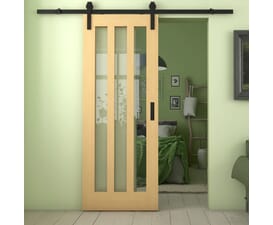Aston Oak Clear Glass Sliding Barn Door