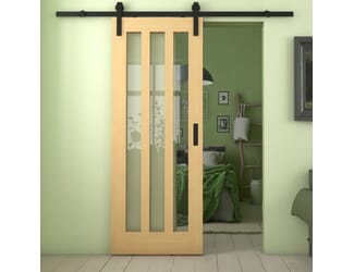 Aston Oak Clear Glass Sliding Barn Door