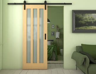 Aston Oak Frosted Glass Sliding Barn Door