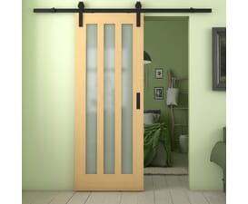 Aston Oak Frosted Glass Sliding Barn Door