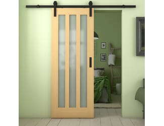 Aston Oak Frosted Glass Sliding Barn Door