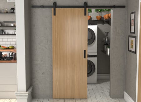 Flush Oak Prefinished Solid Core Sliding Barn Door