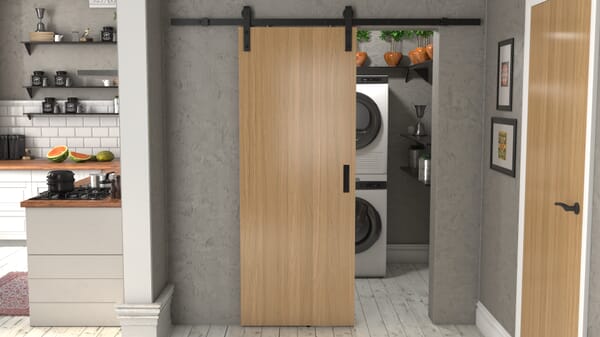 Flush Oak Prefinished Solid Core Sliding Barn Door