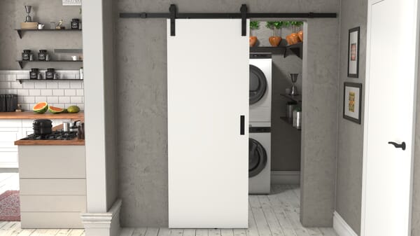 Flush White Prefinished Sliding Barn Door