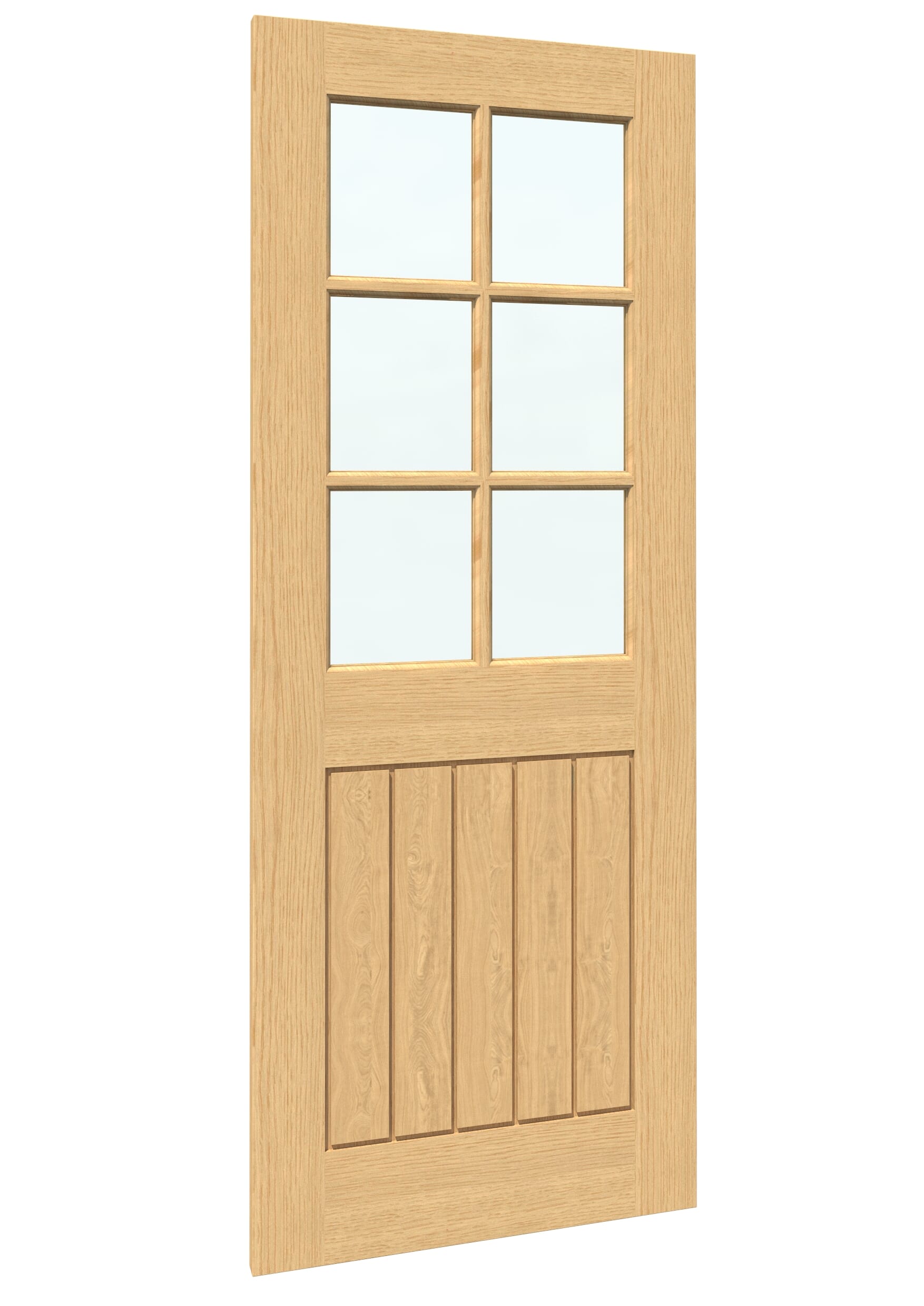 838x1981x35mm (33") Mexicano Oak 6L Clear Glass - Prefinished Sliding Barn Door