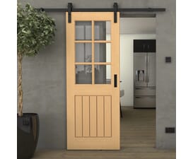 Mexicano Oak 6L Clear Glass - Prefinished Sliding Barn Door