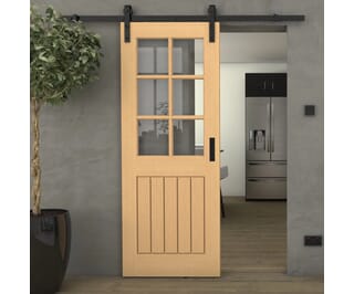 Mexicano Oak 6L Clear Glass - Prefinished Sliding Barn Door