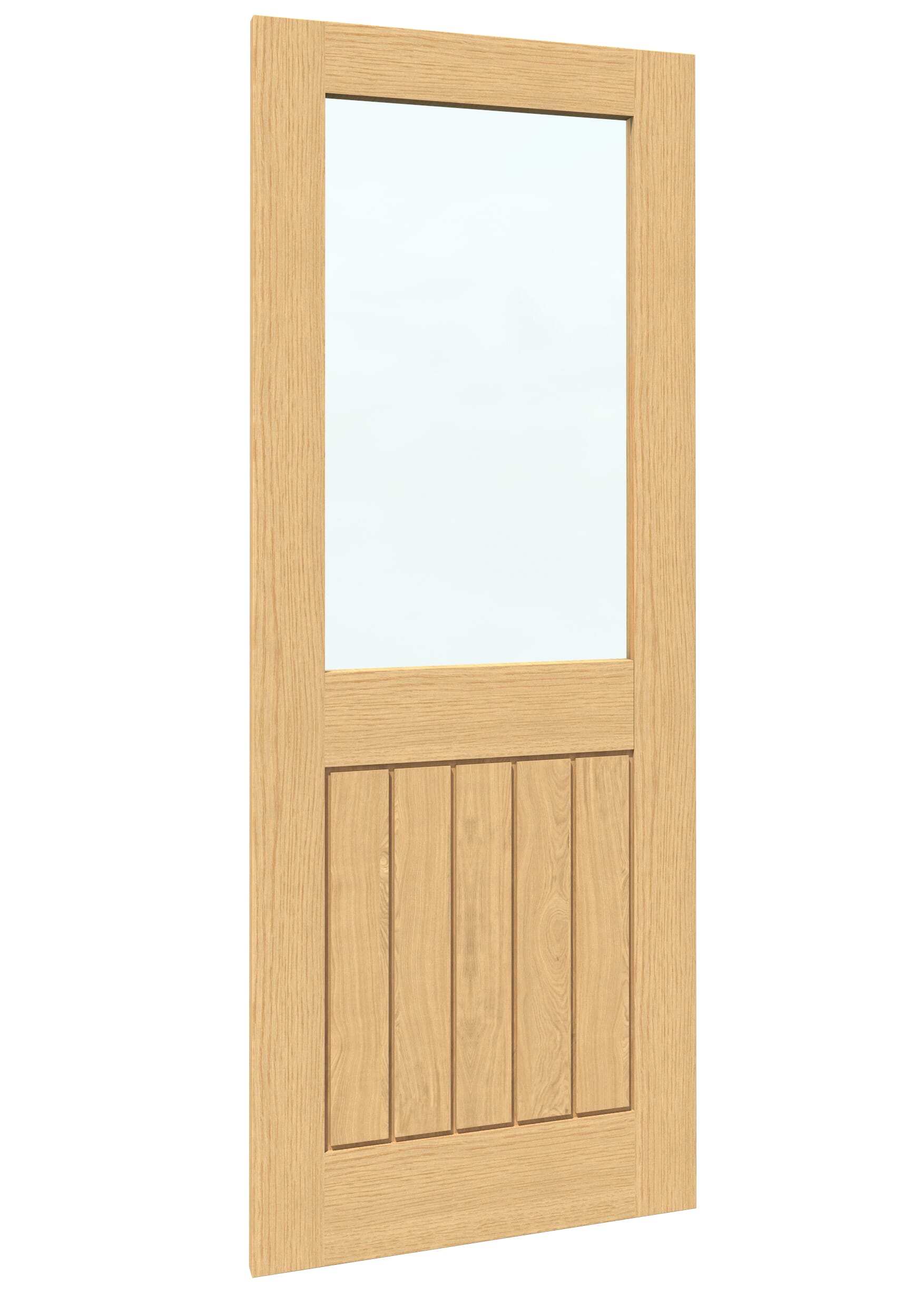 826x2040x40mm Mexicano Oak Half Light Clear Glass Sliding Barn Door