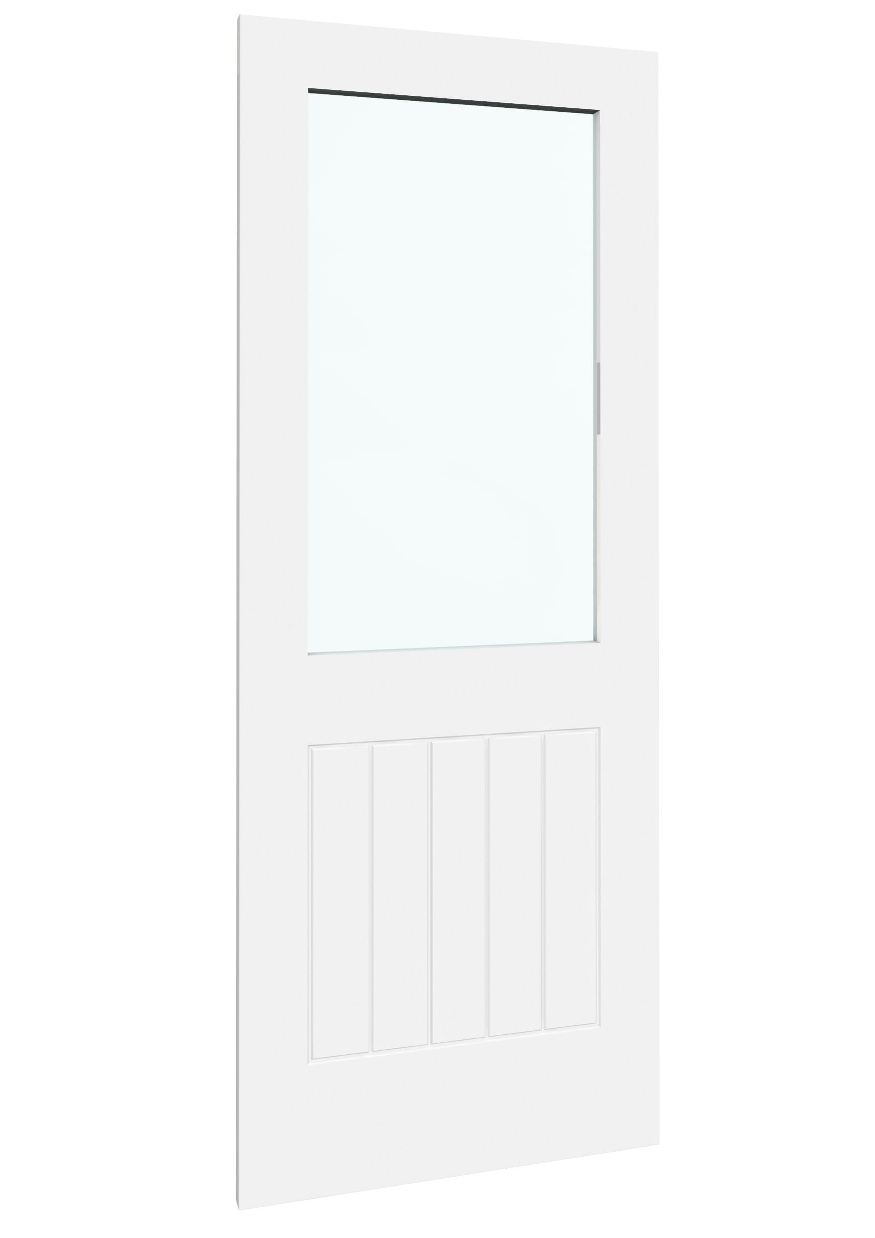 838x1981x35mm (33") White Suffolk Clear Glass - Prefinished Sliding Barn Door