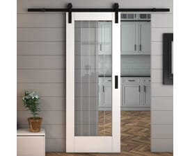 Suffolk White Pattern 10 - Prefinished Sliding Barn Door