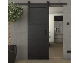 Heritage Black 3 Panel - Prefinished Sliding Barn Door