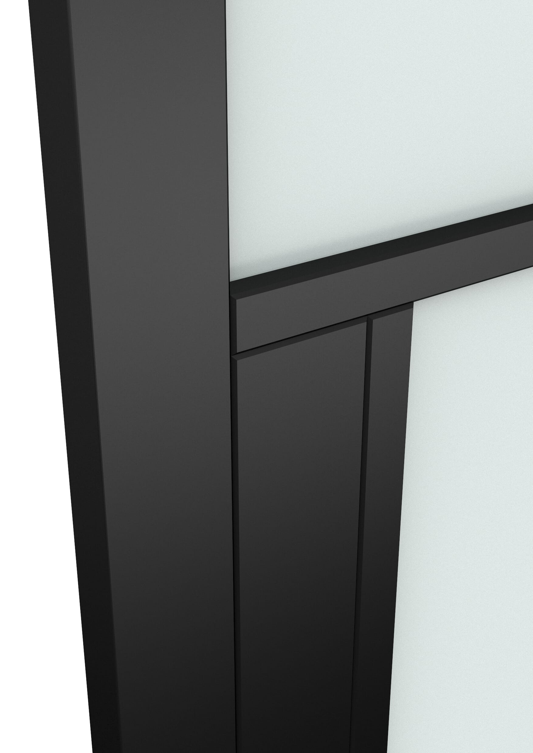 686x1981x35mm (27") Heritage Black Frosted Glass - Prefinished Sliding Barn Door