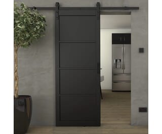 Kensington Black 4 Panel - Prefinished Sliding Barn Door