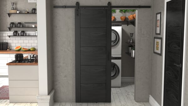 ISEO Black Oak - Prefinished Sliding Barn Door