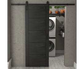 Iseo Black Oak - Prefinished Sliding Barn Door