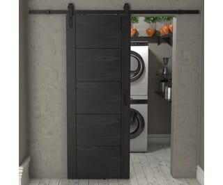 Iseo Black Oak - Prefinished Sliding Barn Door
