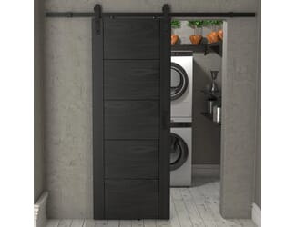 Iseo Black Oak - Prefinished Sliding Barn Door