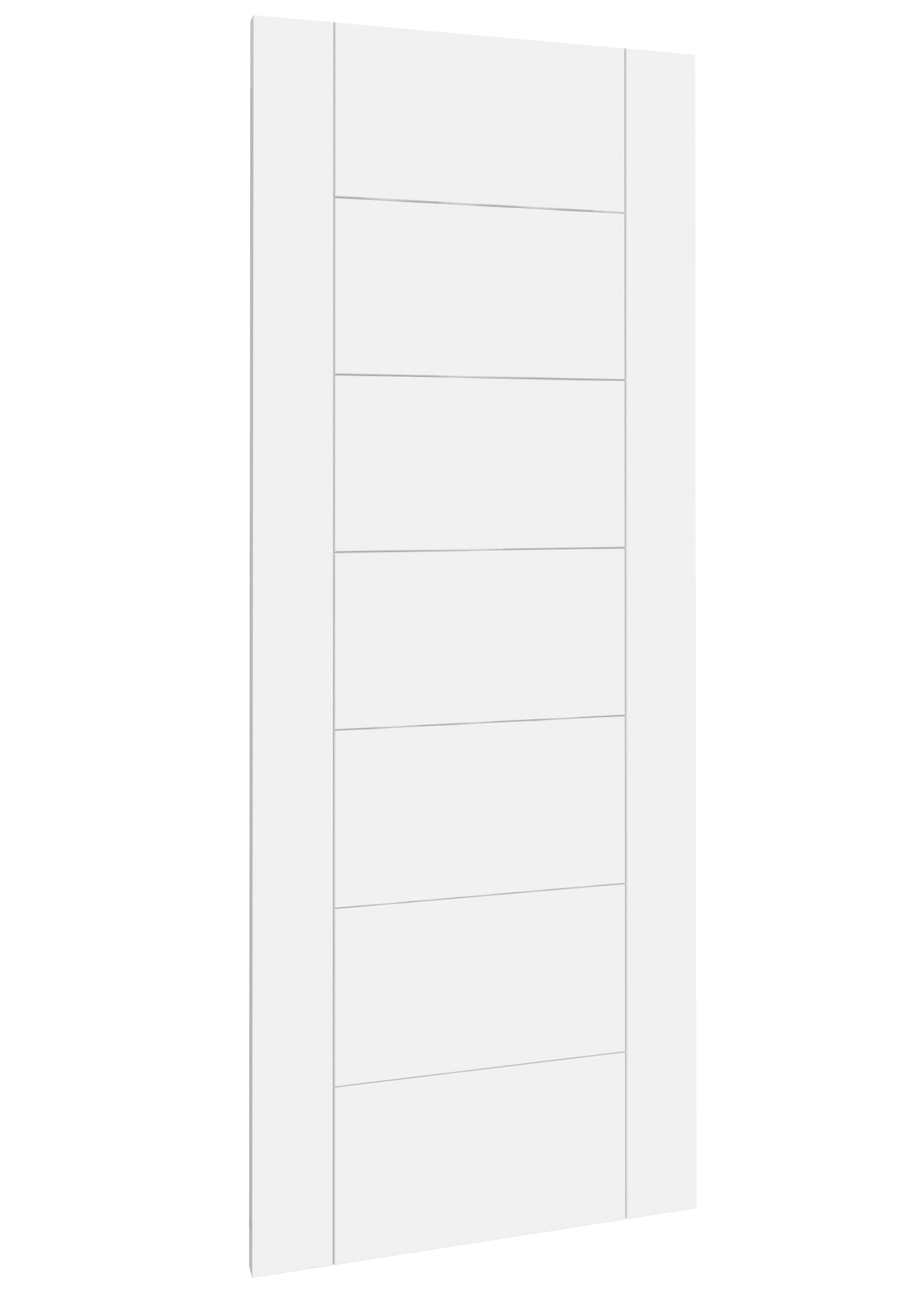 838x1981x35mm (33") Modern 7 Panel White - Prefinished Sliding Barn Door
