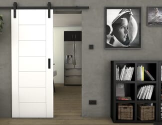 Modern 7 Panel White - Prefinished Sliding Barn Door